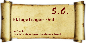 Stiegelmayer Ond névjegykártya